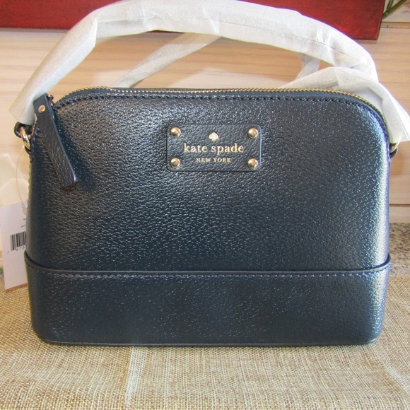 kate spade Handbags - kate spade crossbody bag navy leather